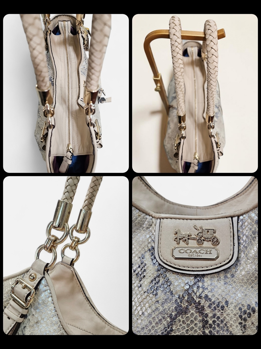 Coach 2011 Madison Python Embossed Hobo Bag w/matching Wristlet - Picture 7 of 16